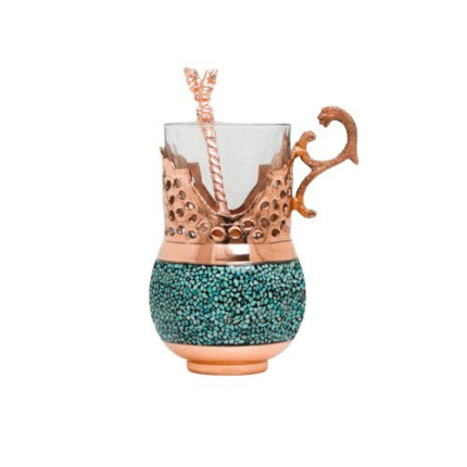 Gallesha Decorative Cup - Neyshabur Turquoise & Copper