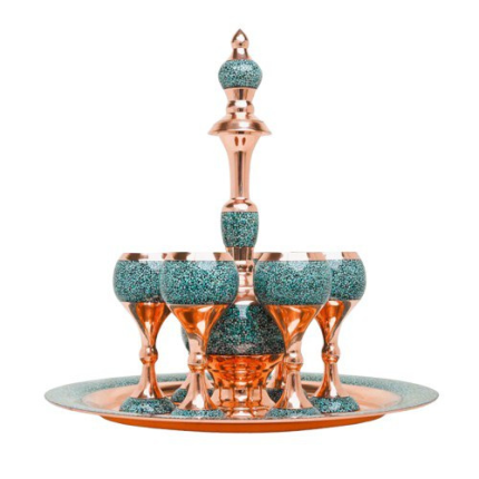 Luxury Sorbet Service Set - Neyshabur Turquoise & Copper