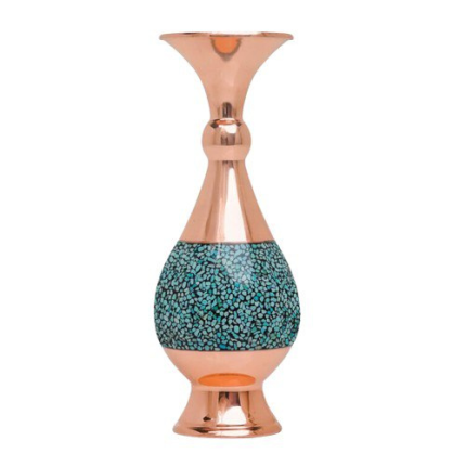 Traditional Sorahi Vase - Neyshabur Turquoise & Copper